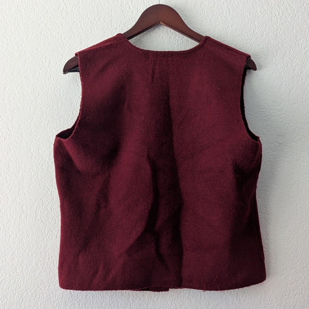 J. Crew Burgundy Wool Blend Button Vest - Picture 8 of 13